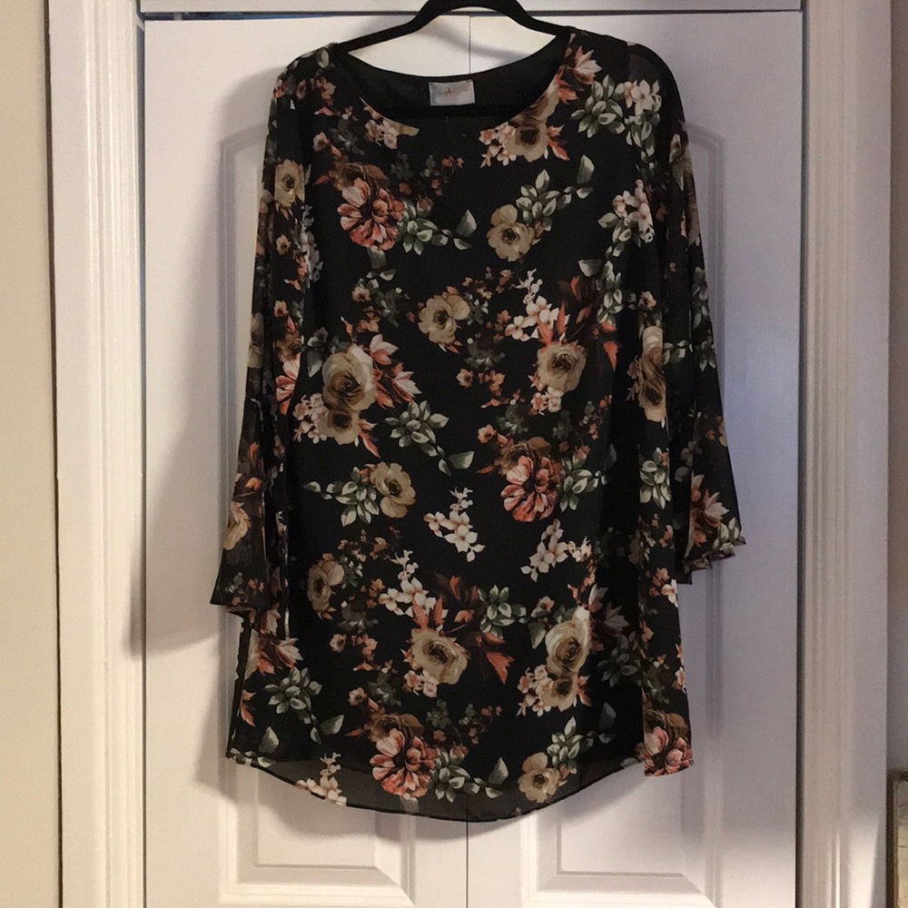 Black floral dress